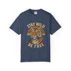 Stay Wild, Be Free Tiger T-Shirt, Unisex Graphic Tee, Nature Lover Gift, Casual Wear, Vintage Style, Eco-Friendly Fashion