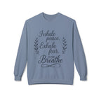Mindfulness Crewneck Sweatshirt, Cozy Sweatshirt, Inspirational Apparel, Relaxation Gift, Gift for Yogis, Meditation Wear