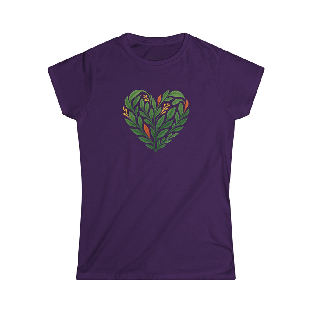 Women's Floral Heart Tee, Eco-Friendly T-Shirt, Gift for Nature Lovers, Casual Outfit, Perfect for Valentine's Day, Mother's Day