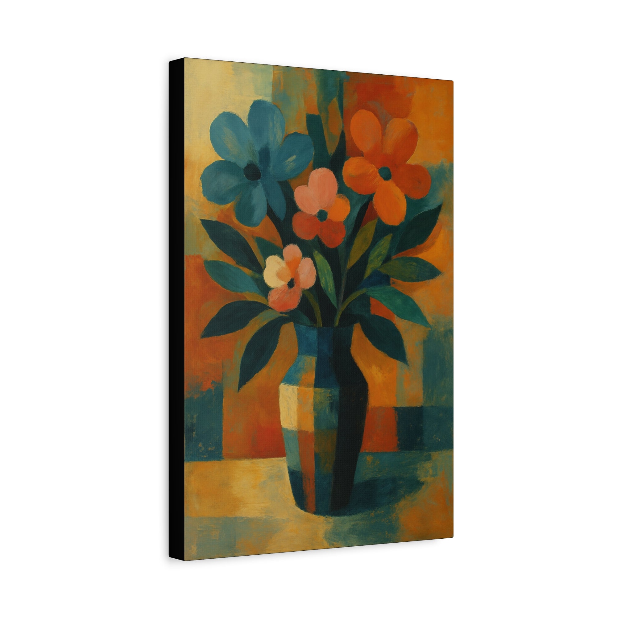 Colorful Floral Wall Art Canvas, Vibrant Home Decor, Flower Painting, Living Room Artwork, Gift for Art Lovers