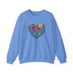 Floral Heart Sweatshirt, Cozy Crewneck, Gift for Her, Layering Essential, Casual Wear, Spring Fashion