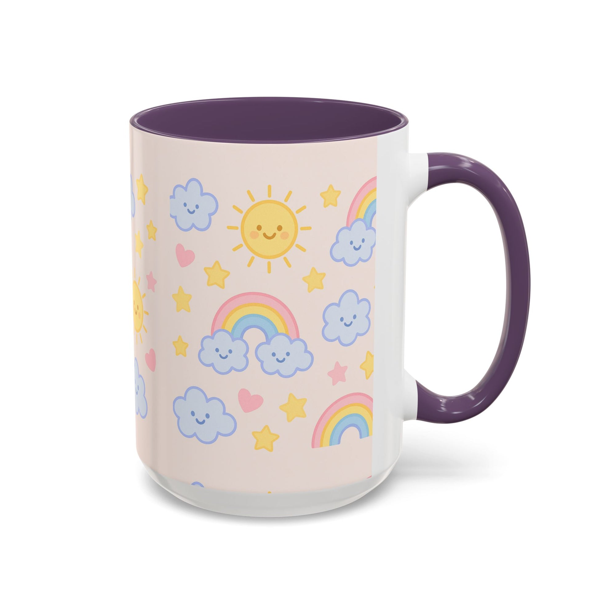 Whimsical Coffee Mug - Rainbow Sunshine Cloud Design, Cute Gift for Kids, Cheerful Home Decor, Perfect for Birthdays, Coffee Lover