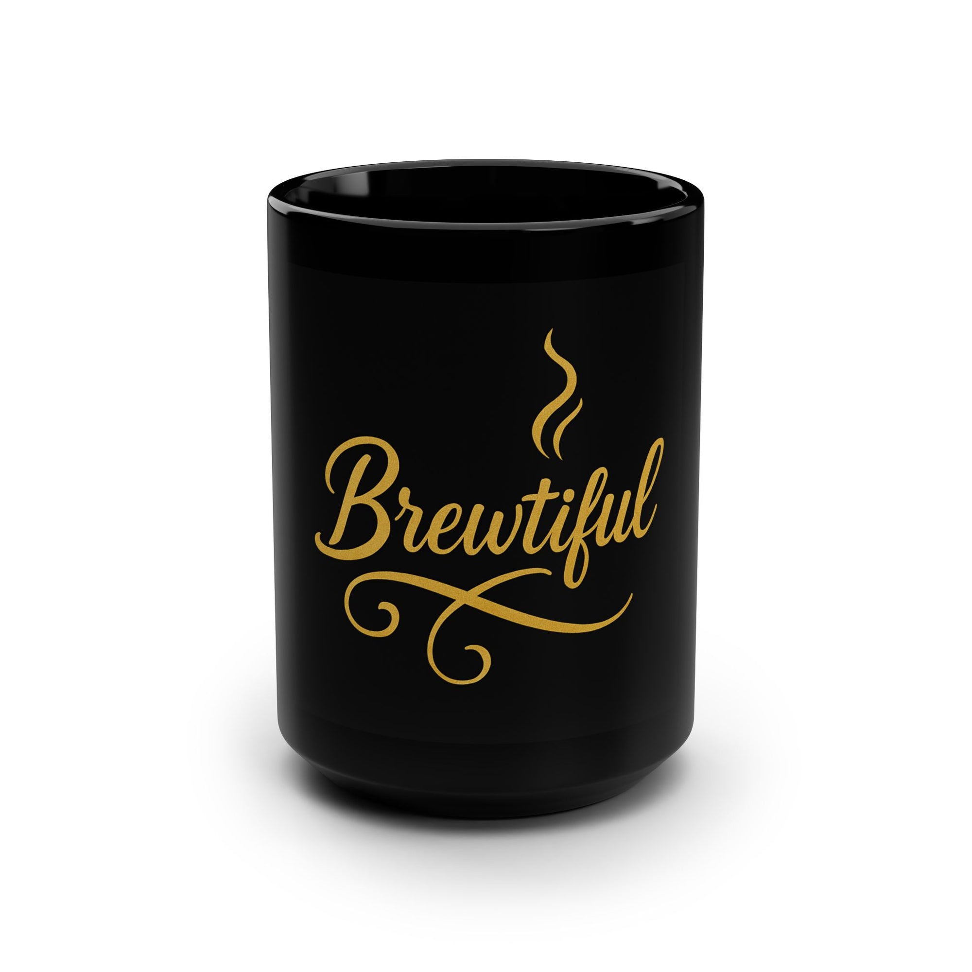 Brewtiful Black Coffee Mug, Perfect Gift for Coffee Lovers, Stylish Kitchenware, Unique Tea Mug, Great for Birthdays, Holidays