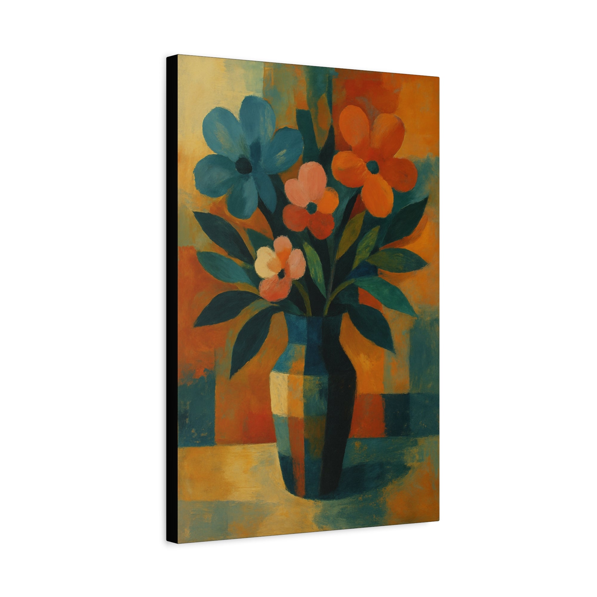 Colorful Floral Wall Art Canvas, Vibrant Home Decor, Flower Painting, Living Room Artwork, Gift for Art Lovers