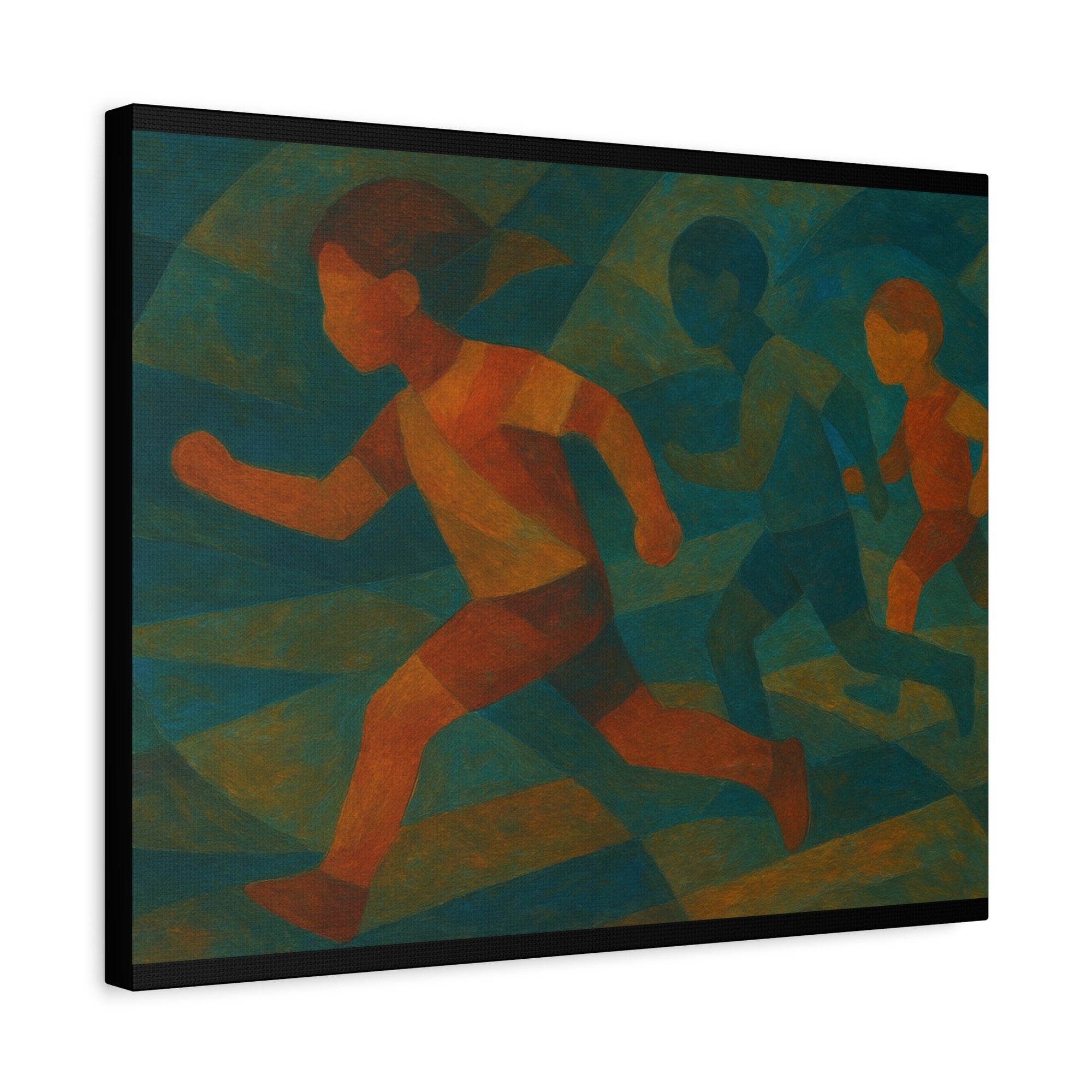 Dynamic Kids Running Canvas Art, Motivational Wall Decor, Playroom Decoration, Youthful Energy Artwork, Fun Gift for Kids' Room