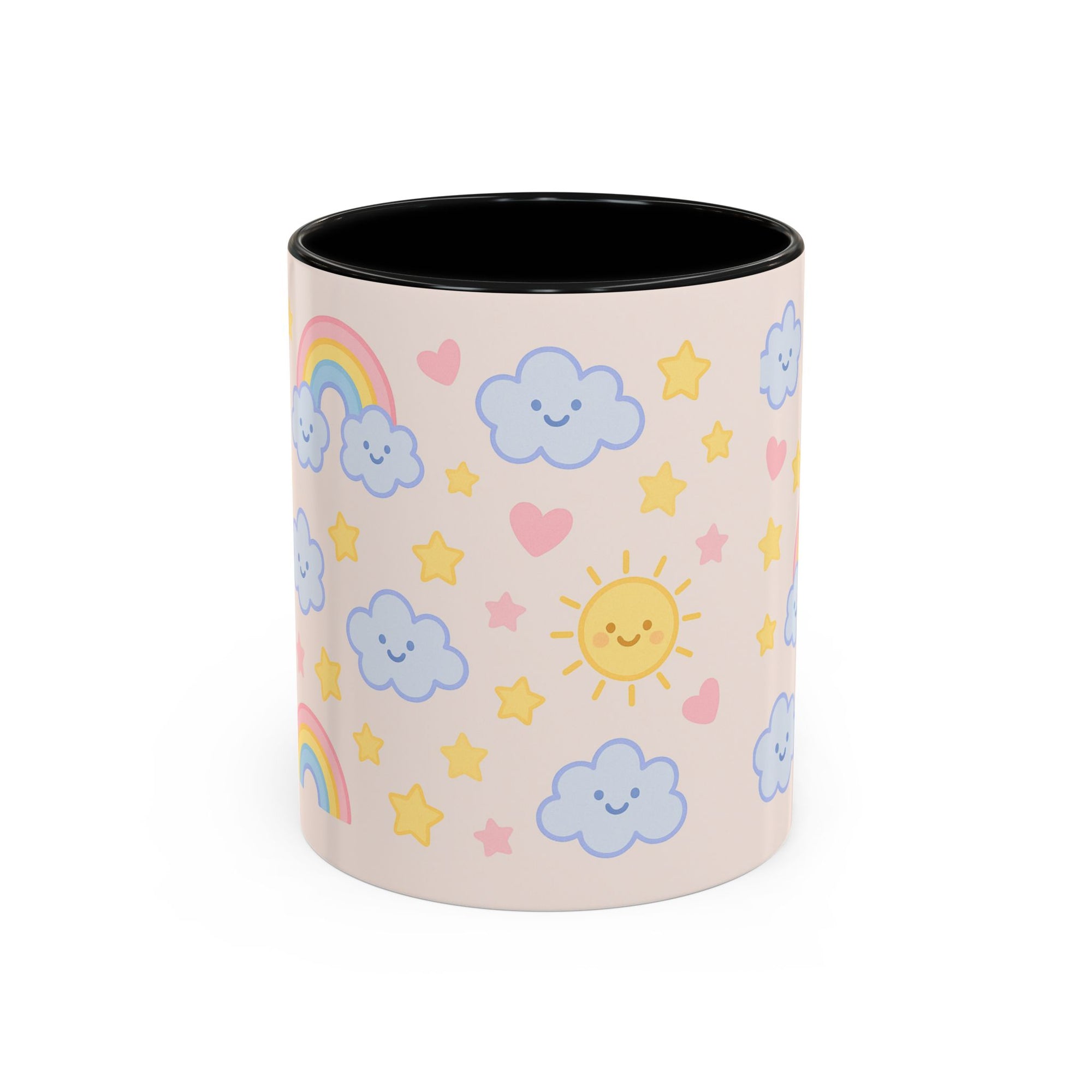 Whimsical Coffee Mug - Rainbow Sunshine Cloud Design, Cute Gift for Kids, Cheerful Home Decor, Perfect for Birthdays, Coffee Lover