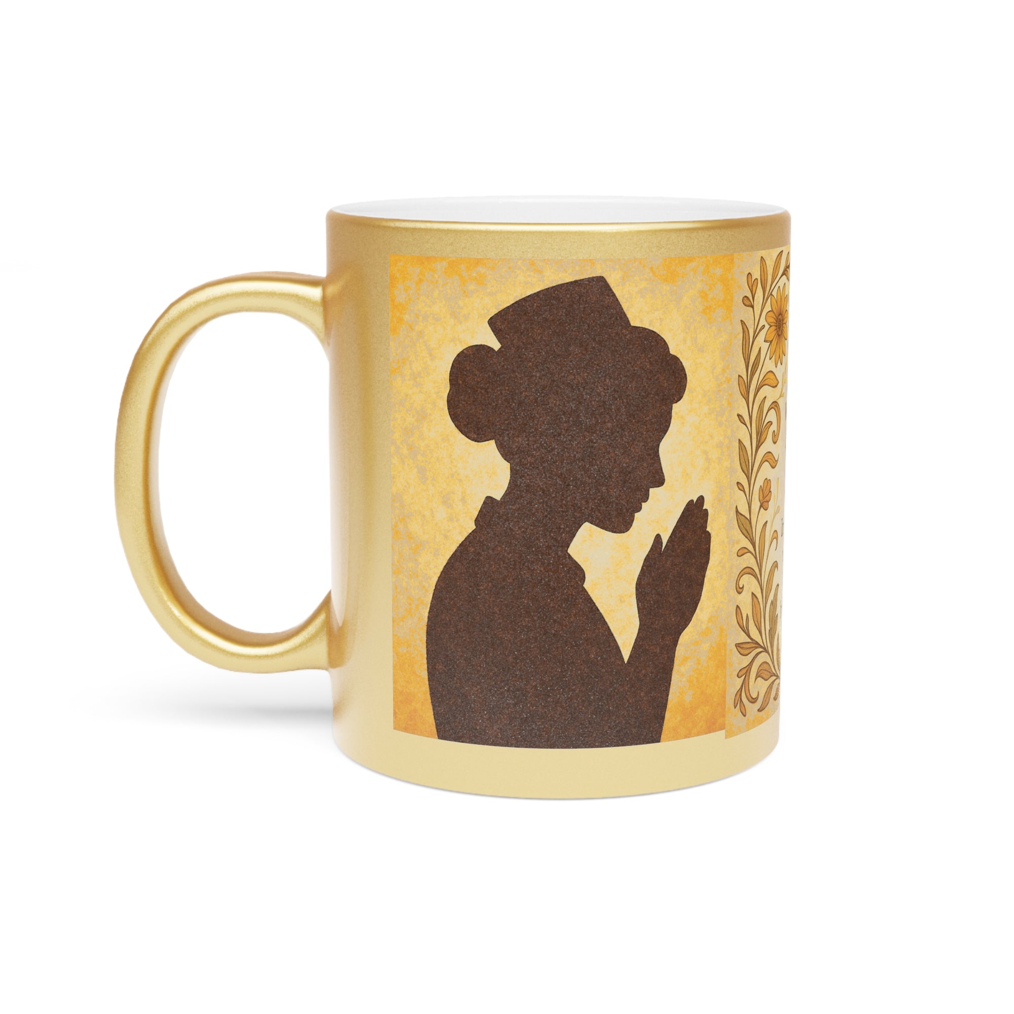 Nurse's Prayer Metallic Mug | Inspirational Gifts for Nurses, Motivational Coffee Cup, Silver/Gold Prayer Mug, Nurses Appreciation Gift