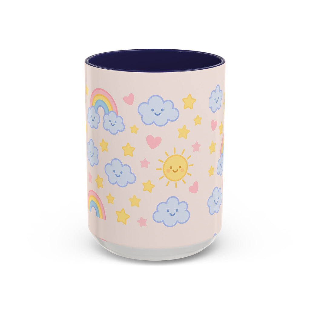 Whimsical Coffee Mug - Rainbow Sunshine Cloud Design, Cute Gift for Kids, Cheerful Home Decor, Perfect for Birthdays, Coffee Lover