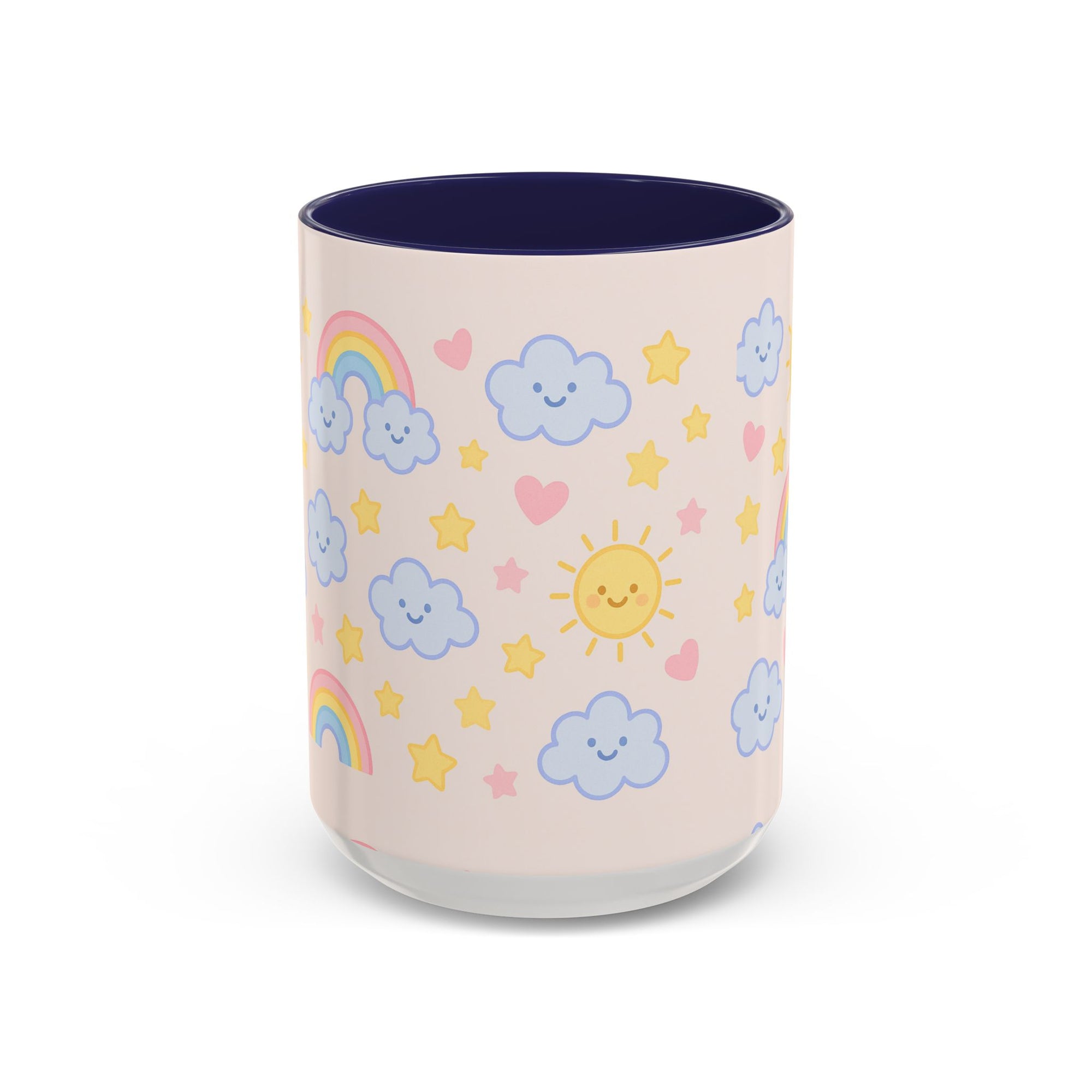 Whimsical Coffee Mug - Rainbow Sunshine Cloud Design, Cute Gift for Kids, Cheerful Home Decor, Perfect for Birthdays, Coffee Lover