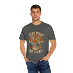 Stay Wild, Be Free Tiger T-Shirt, Unisex Graphic Tee, Nature Lover Gift, Casual Wear, Vintage Style, Eco-Friendly Fashion