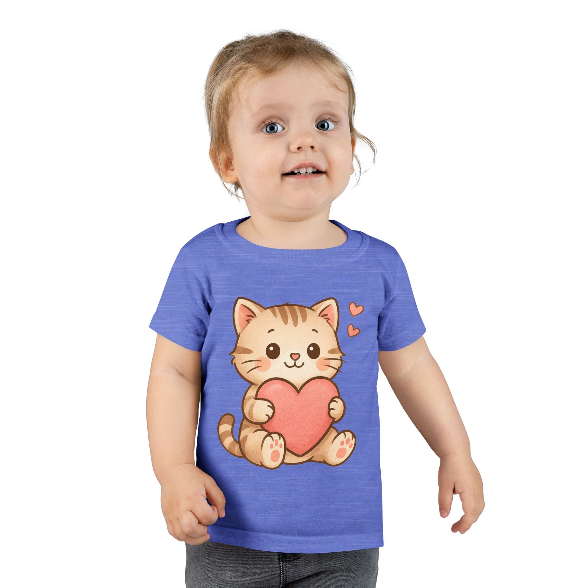 Cute Cat Love Toddler T-Shirt, Kids Cute Cat Tee, Baby Shower Gift, Toddler Birthday Gift, Pet Lover Shirt, Cute Animal Apparel