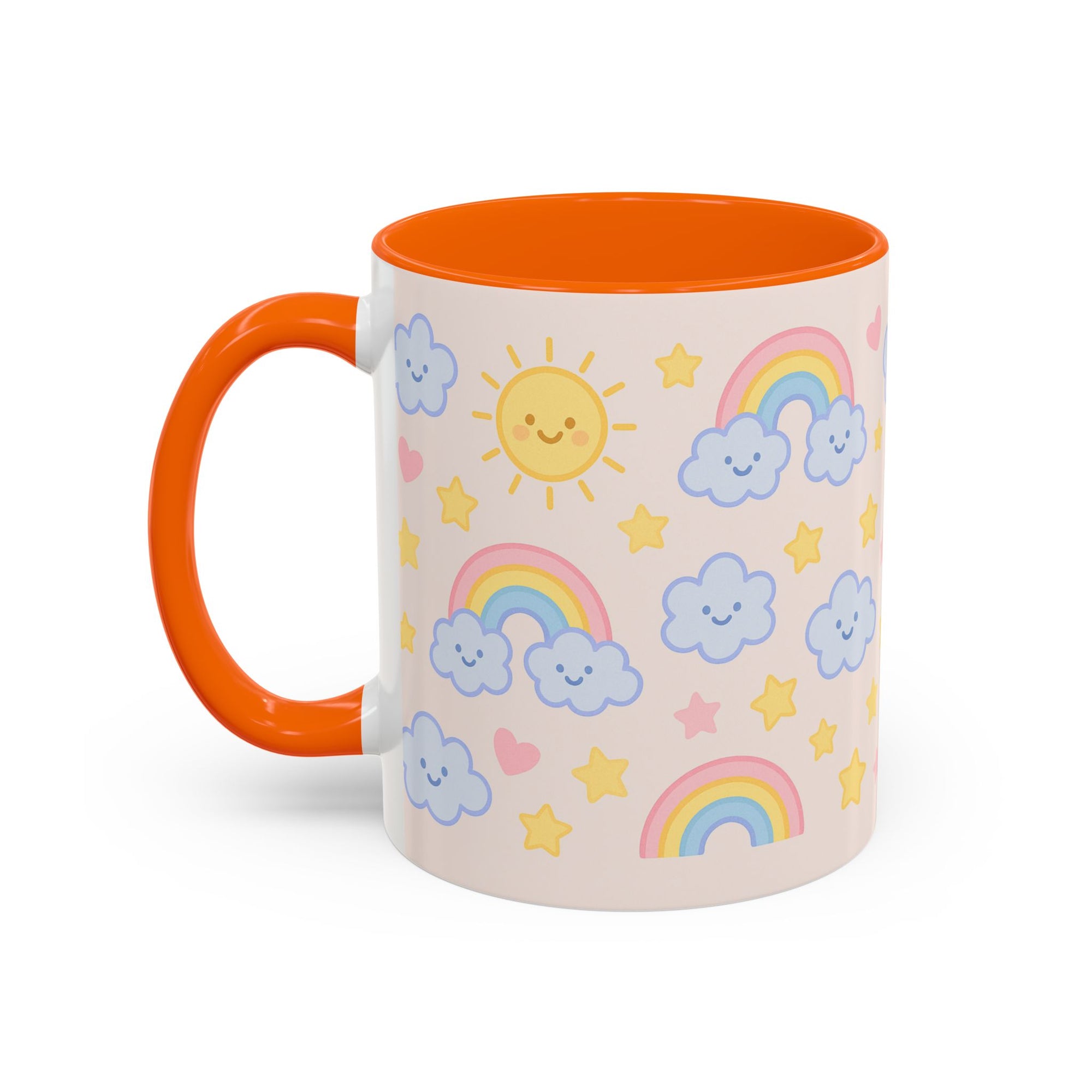 Whimsical Coffee Mug - Rainbow Sunshine Cloud Design, Cute Gift for Kids, Cheerful Home Decor, Perfect for Birthdays, Coffee Lover