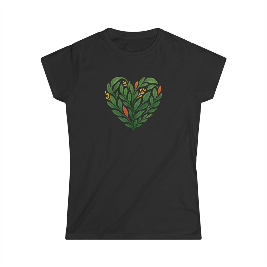 Women's Floral Heart Tee, Eco-Friendly T-Shirt, Gift for Nature Lovers, Casual Outfit, Perfect for Valentine's Day, Mother's Day
