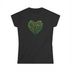 Women's Floral Heart Tee, Eco-Friendly T-Shirt, Gift for Nature Lovers, Casual Outfit, Perfect for Valentine's Day, Mother's Day