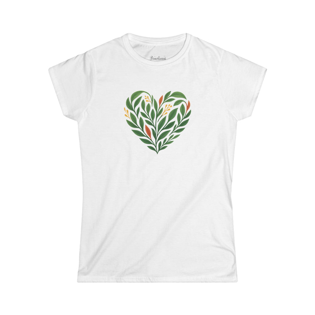 Women's Floral Heart Tee, Eco-Friendly T-Shirt, Gift for Nature Lovers, Casual Outfit, Perfect for Valentine's Day, Mother's Day