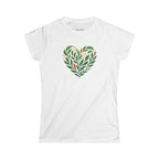 Women's Floral Heart Tee, Eco-Friendly T-Shirt, Gift for Nature Lovers, Casual Outfit, Perfect for Valentine's Day, Mother's Day