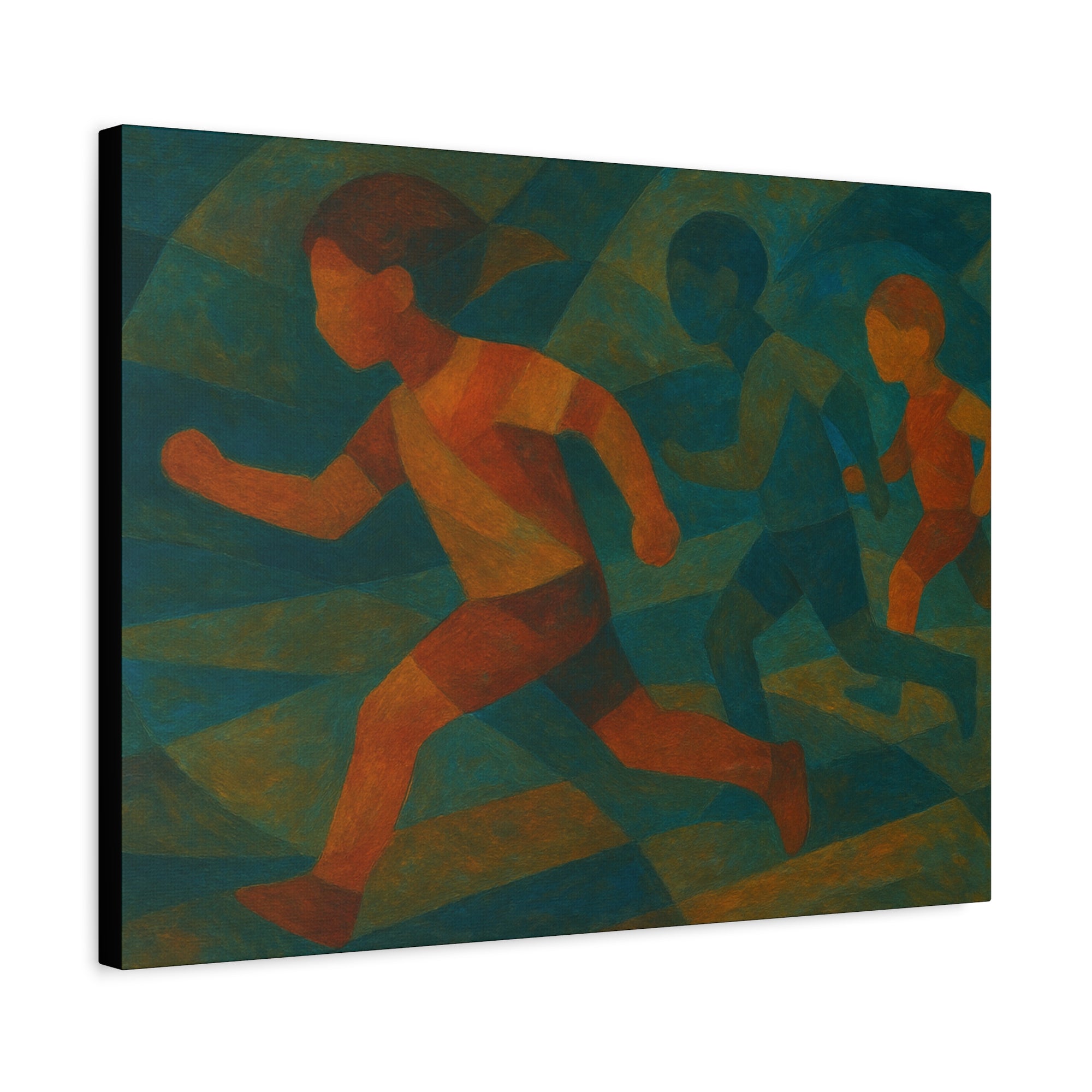 Dynamic Kids Running Canvas Art, Motivational Wall Decor, Playroom Decoration, Youthful Energy Artwork, Fun Gift for Kids' Room