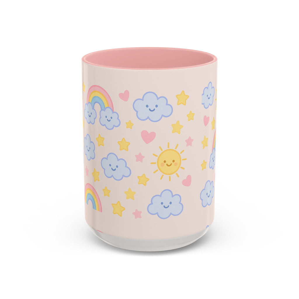 Whimsical Coffee Mug - Rainbow Sunshine Cloud Design, Cute Gift for Kids, Cheerful Home Decor, Perfect for Birthdays, Coffee Lover