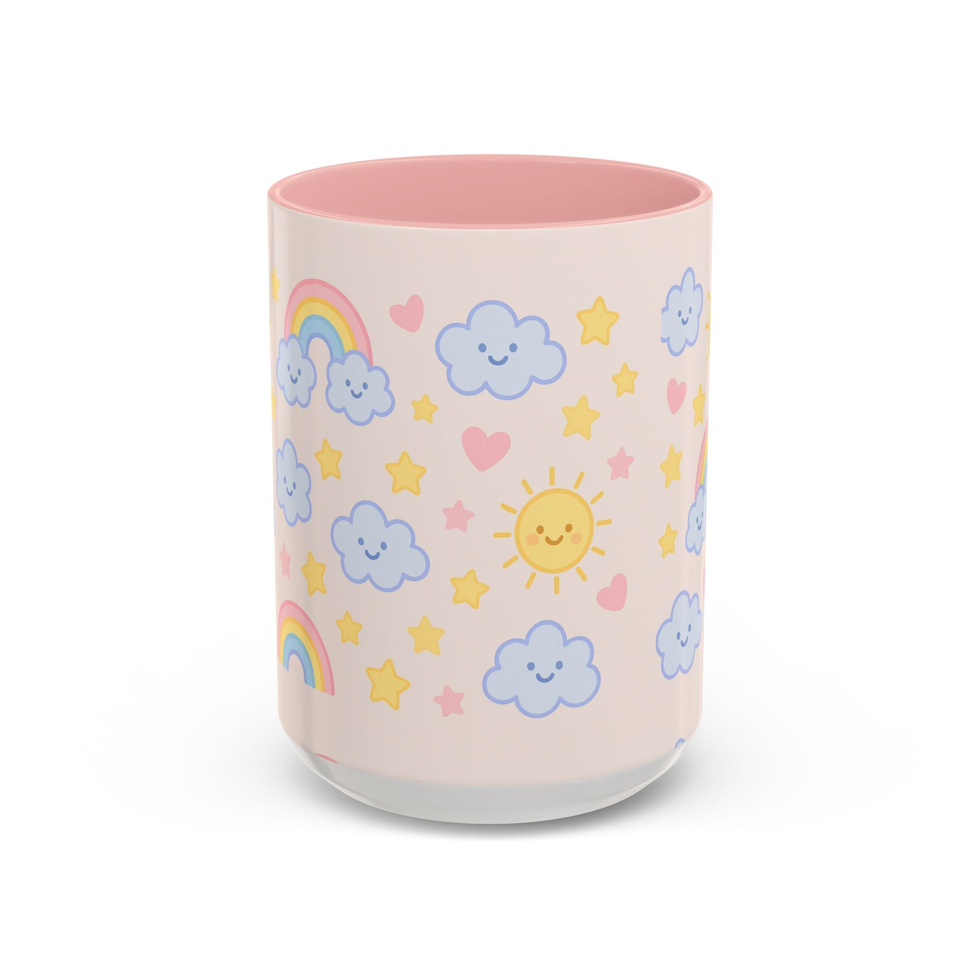 Whimsical Coffee Mug - Rainbow Sunshine Cloud Design, Cute Gift for Kids, Cheerful Home Decor, Perfect for Birthdays, Coffee Lover