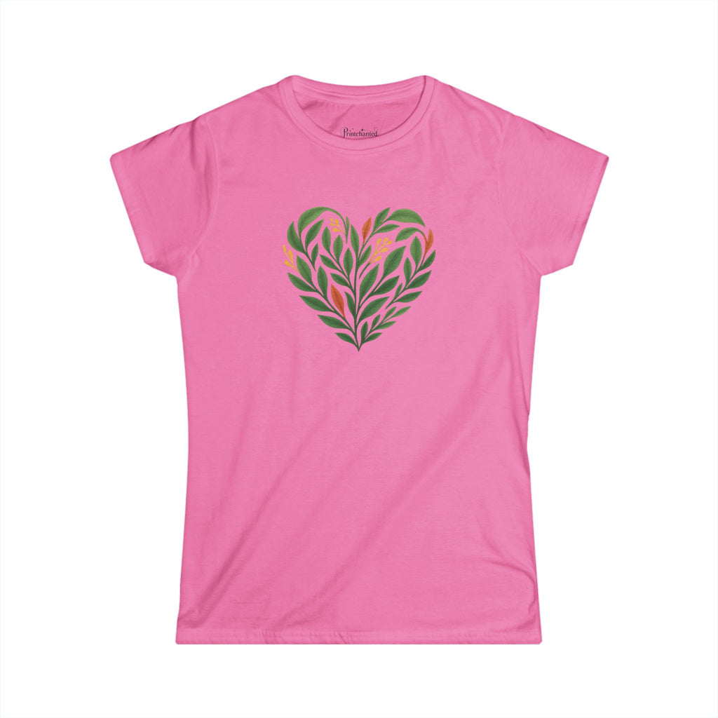 Women's Floral Heart Tee, Eco-Friendly T-Shirt, Gift for Nature Lovers, Casual Outfit, Perfect for Valentine's Day, Mother's Day