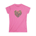 Women's Floral Heart Tee, Eco-Friendly T-Shirt, Gift for Nature Lovers, Casual Outfit, Perfect for Valentine's Day, Mother's Day