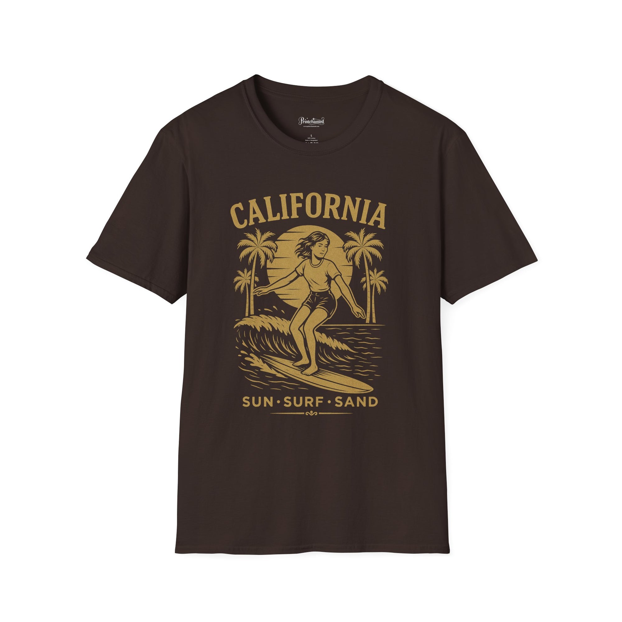 California Surf Unisex Softstyle T-Shirt | Vintage Beach Tee, Summer Apparel, Surfing Gift, Casual Wear, Tropical Vibes