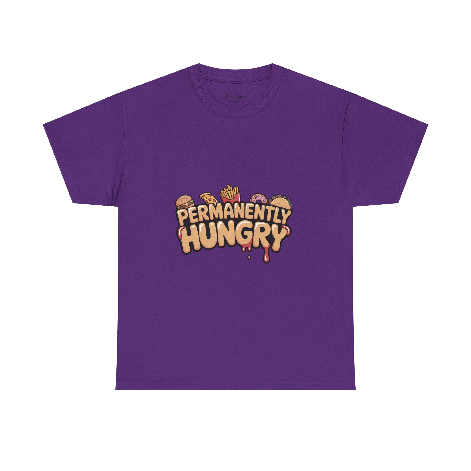Permanently Hungry Tee, Funny Unisex Cotton T-Shirt, Gift for Food Lovers, Casual Wear, Quirky Humor Apparel