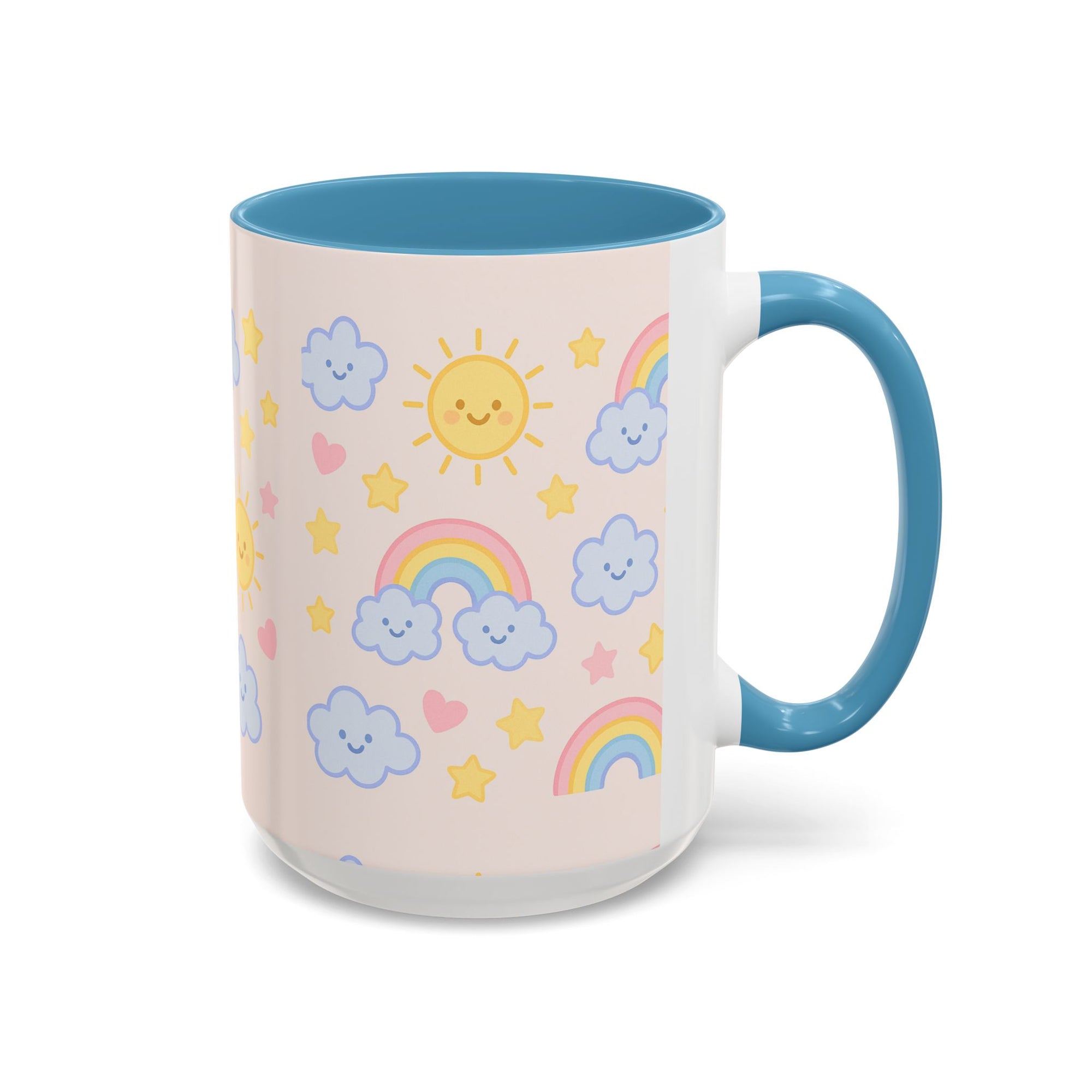 Whimsical Coffee Mug - Rainbow Sunshine Cloud Design, Cute Gift for Kids, Cheerful Home Decor, Perfect for Birthdays, Coffee Lover
