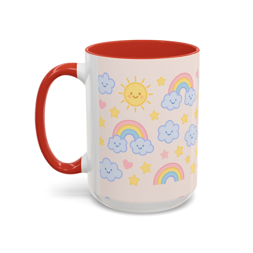 Whimsical Coffee Mug - Rainbow Sunshine Cloud Design, Cute Gift for Kids, Cheerful Home Decor, Perfect for Birthdays, Coffee Lover