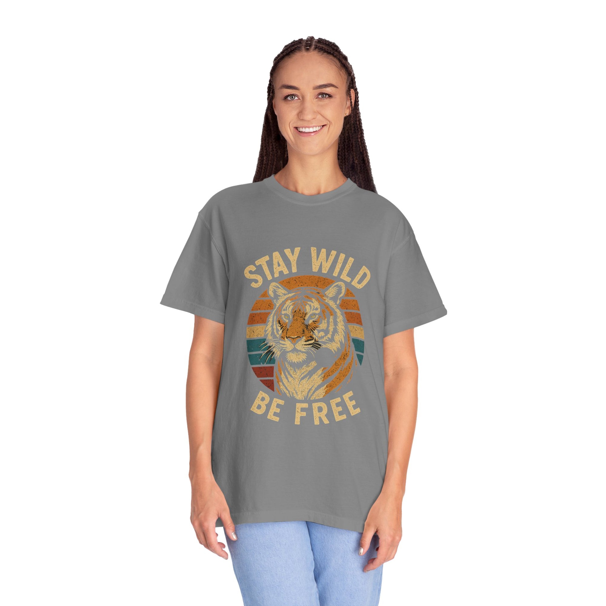Stay Wild, Be Free Tiger T-Shirt, Unisex Graphic Tee, Nature Lover Gift, Casual Wear, Vintage Style, Eco-Friendly Fashion