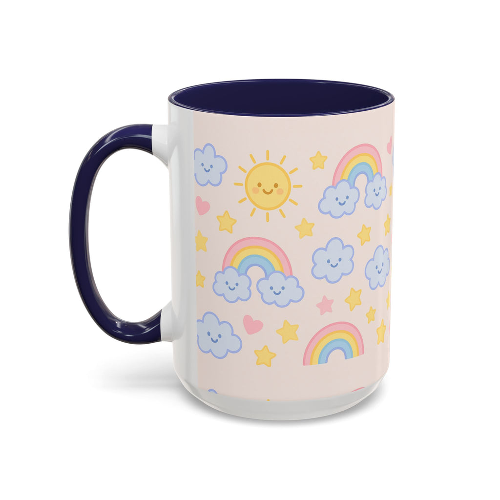 Whimsical Coffee Mug - Rainbow Sunshine Cloud Design, Cute Gift for Kids, Cheerful Home Decor, Perfect for Birthdays, Coffee Lover