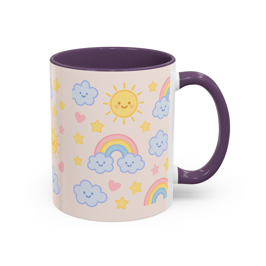 Whimsical Coffee Mug - Rainbow Sunshine Cloud Design, Cute Gift for Kids, Cheerful Home Decor, Perfect for Birthdays, Coffee Lover