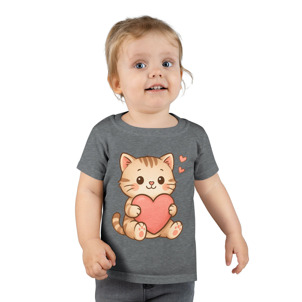 Cute Cat Love Toddler T-Shirt, Kids Cute Cat Tee, Baby Shower Gift, Toddler Birthday Gift, Pet Lover Shirt, Cute Animal Apparel