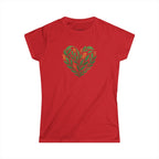 Women's Floral Heart Tee, Eco-Friendly T-Shirt, Gift for Nature Lovers, Casual Outfit, Perfect for Valentine's Day, Mother's Day