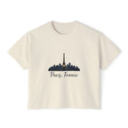Paris Skyline Women's Boxy Tee | Cute Paris Shirt, Travel Tee, Gift for Paris Lovers, Adventure T-Shirt, Vacation Style