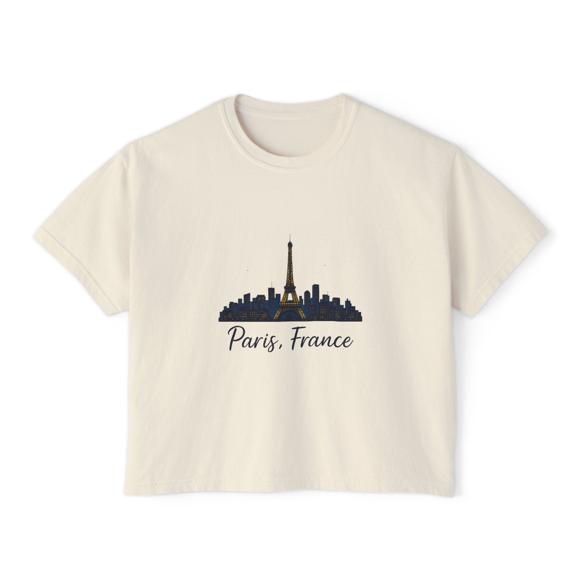 Paris Skyline Women's Boxy Tee | Cute Paris Shirt, Travel Tee, Gift for Paris Lovers, Adventure T-Shirt, Vacation Style