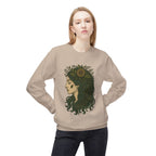 Bohemian Sunflower Fleece Crewneck Sweatshirt, Cozy Sweatshirt, Gift for Her, Artistic Crewneck, Fall Fashion, Nature Lover's Wear