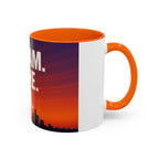 Inspiring Accent Coffee Mug - Dream, Dare, Do, Motivational Gift, Inspirational Drinkware, Sunset Design, Home Office Decor