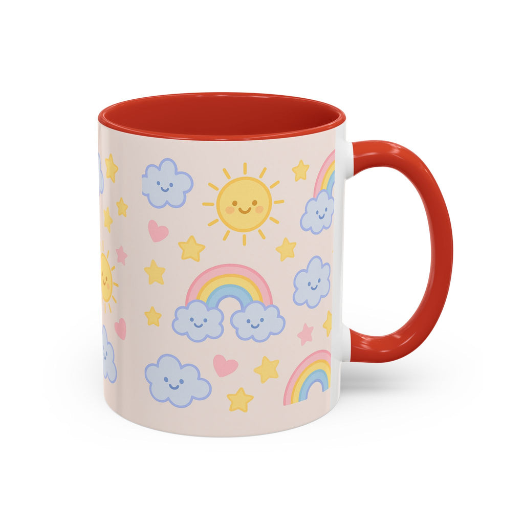 Whimsical Coffee Mug - Rainbow Sunshine Cloud Design, Cute Gift for Kids, Cheerful Home Decor, Perfect for Birthdays, Coffee Lover