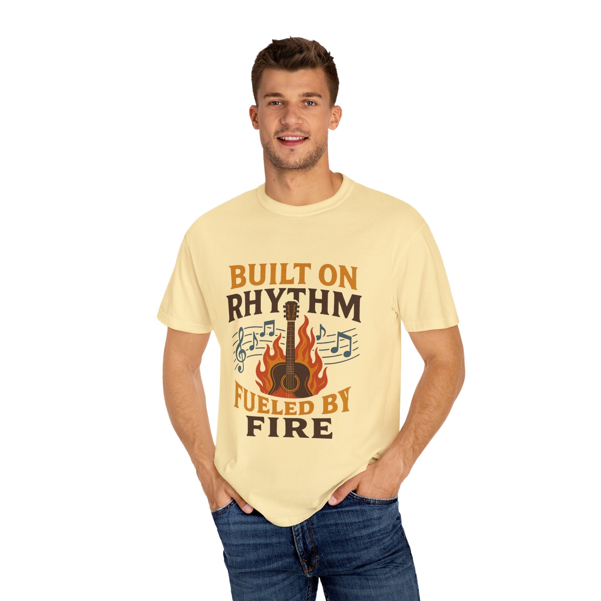 Rhythmic Fire T-Shirt, Music Lover Tee, Festival Apparel, Unisex Gift, Casual Wear, Band Merchandise