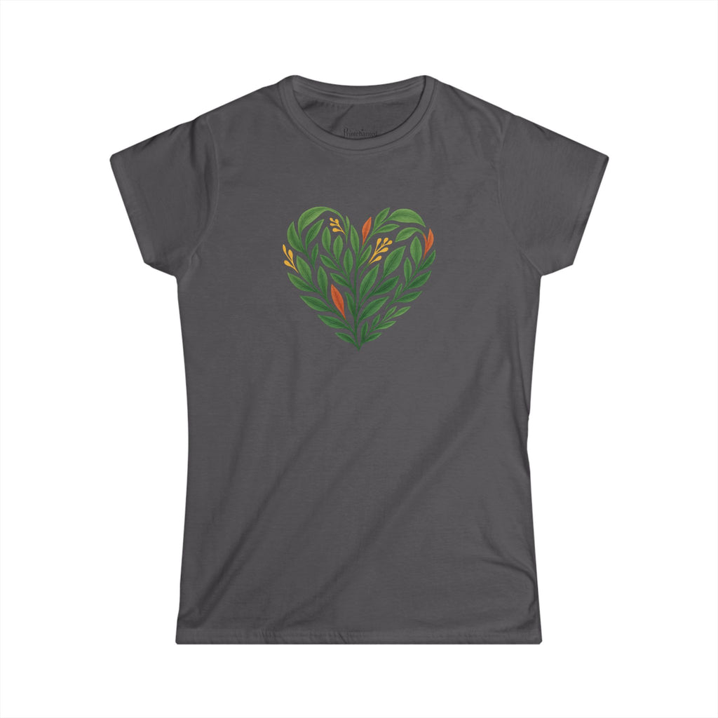 Women's Floral Heart Tee, Eco-Friendly T-Shirt, Gift for Nature Lovers, Casual Outfit, Perfect for Valentine's Day, Mother's Day