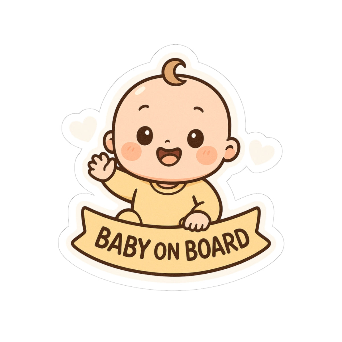 Baby On Board Kiss-Cut Stickers - Cute Baby Decor for Cars, Baby Showers, Nursery, Skateboards, or Fun Gifts