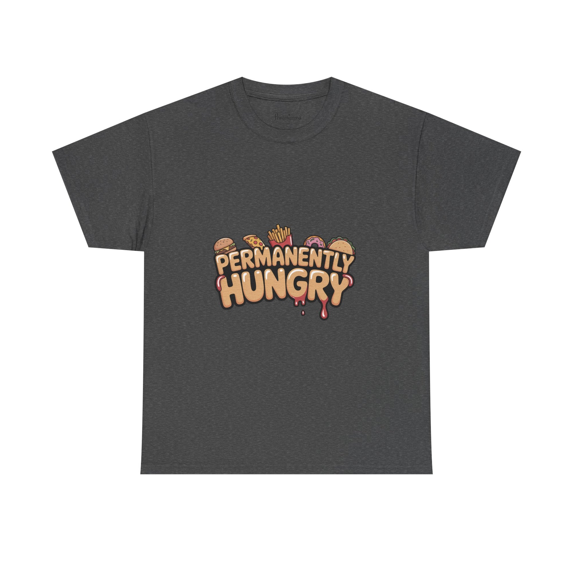 Permanently Hungry Tee, Funny Unisex Cotton T-Shirt, Gift for Food Lovers, Casual Wear, Quirky Humor Apparel