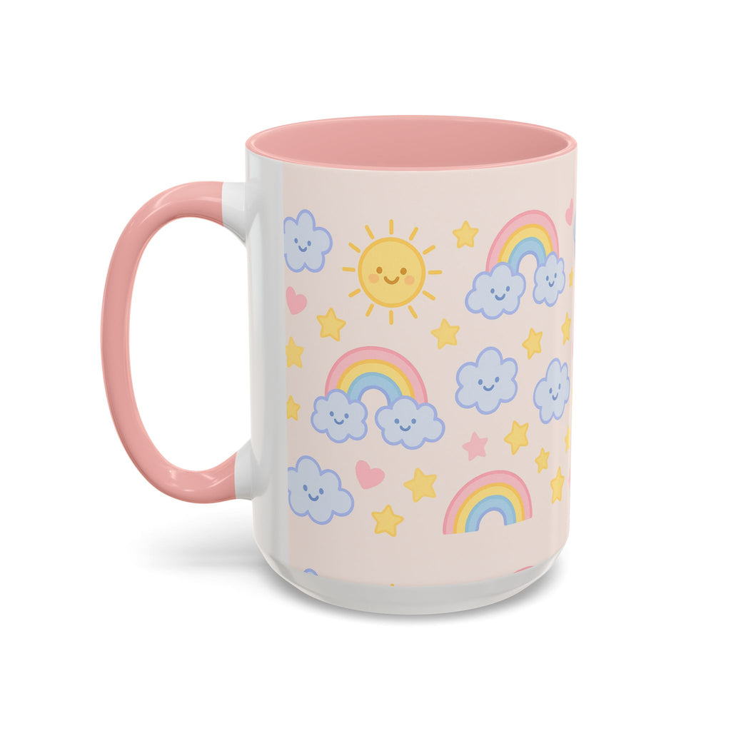 Whimsical Coffee Mug - Rainbow Sunshine Cloud Design, Cute Gift for Kids, Cheerful Home Decor, Perfect for Birthdays, Coffee Lover
