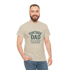 “Vintage Dad Still in Mint Condition – Funny Father’s Day Graphic Unisex Heavy Cotton T-Shirt, Retro Dad Gift Tee for Birthday, Father’s Day and other Holidays
