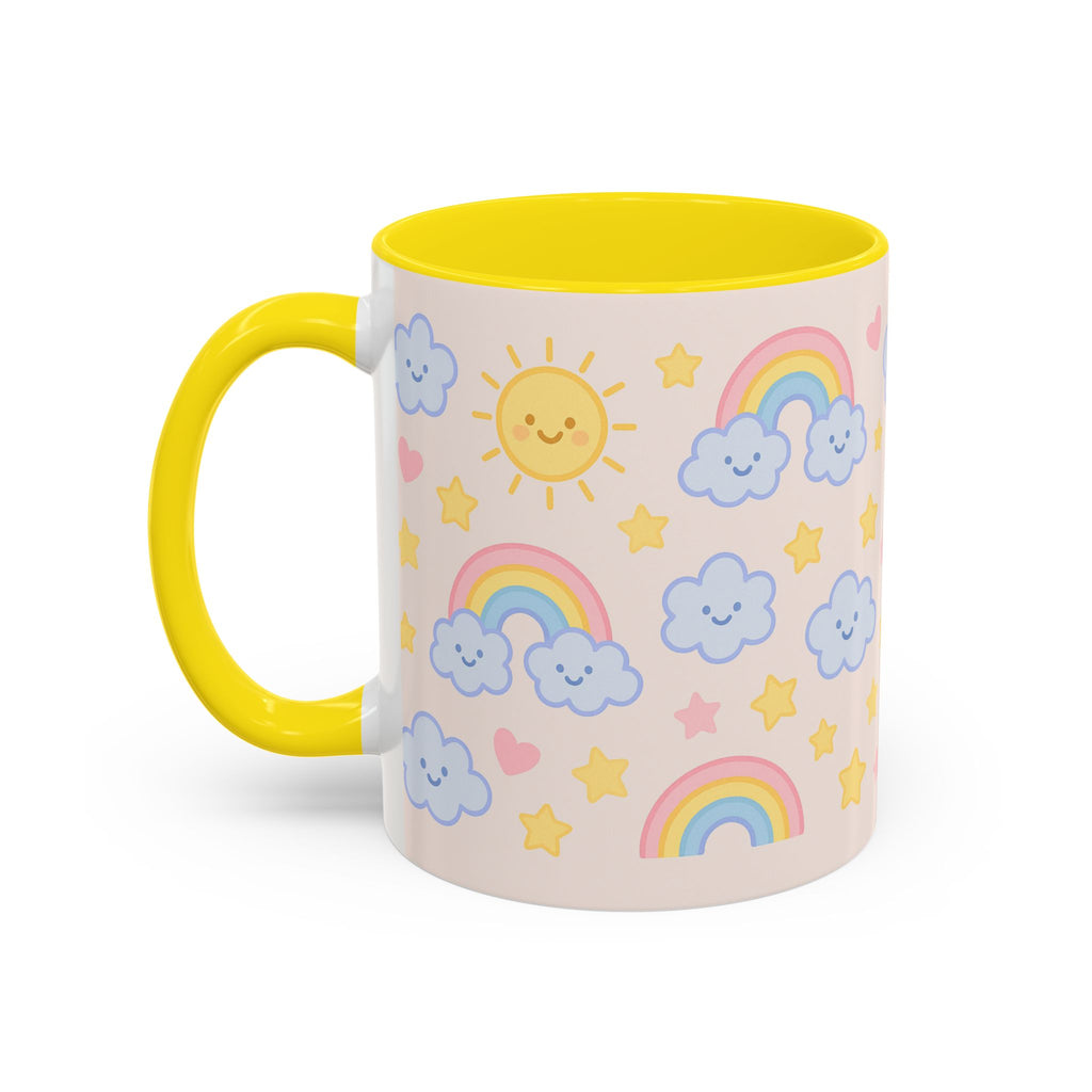 Whimsical Coffee Mug - Rainbow Sunshine Cloud Design, Cute Gift for Kids, Cheerful Home Decor, Perfect for Birthdays, Coffee Lover