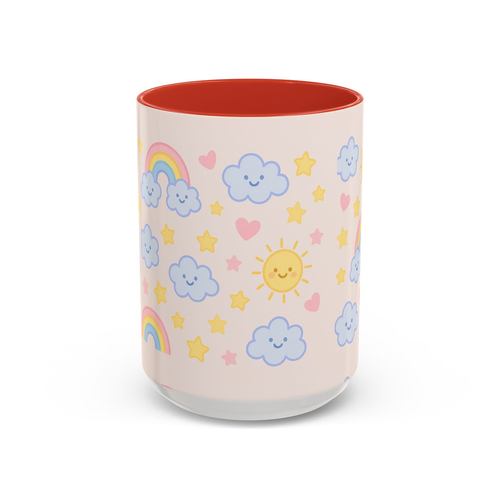 Whimsical Coffee Mug - Rainbow Sunshine Cloud Design, Cute Gift for Kids, Cheerful Home Decor, Perfect for Birthdays, Coffee Lover