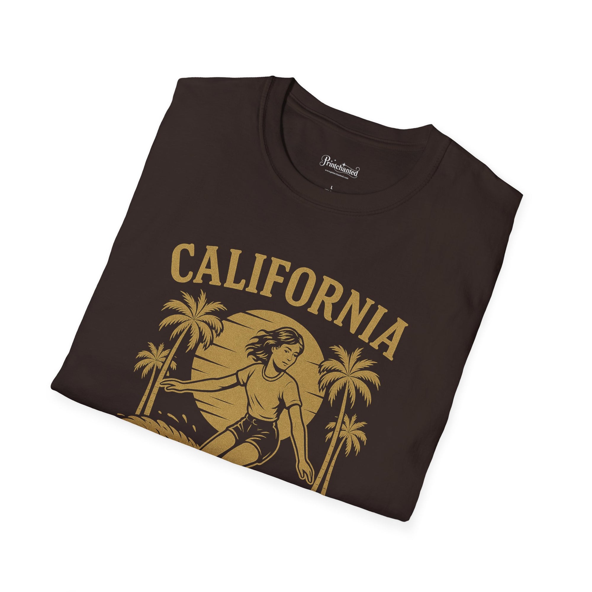 California Surf Unisex Softstyle T-Shirt | Vintage Beach Tee, Summer Apparel, Surfing Gift, Casual Wear, Tropical Vibes