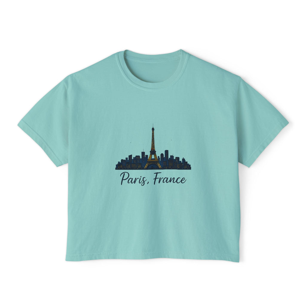 Paris Skyline Women's Boxy Tee | Cute Paris Shirt, Travel Tee, Gift for Paris Lovers, Adventure T-Shirt, Vacation Style