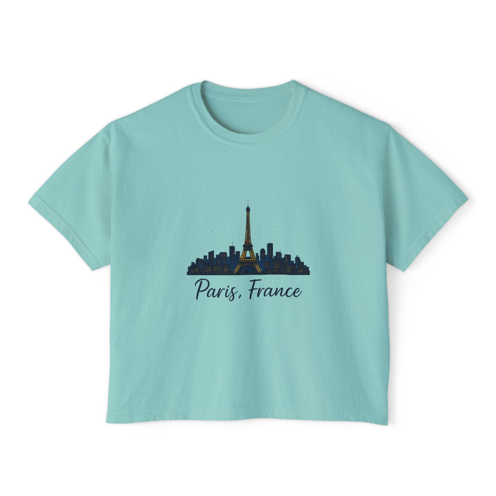 Paris Skyline Women's Boxy Tee | Cute Paris Shirt, Travel Tee, Gift for Paris Lovers, Adventure T-Shirt, Vacation Style